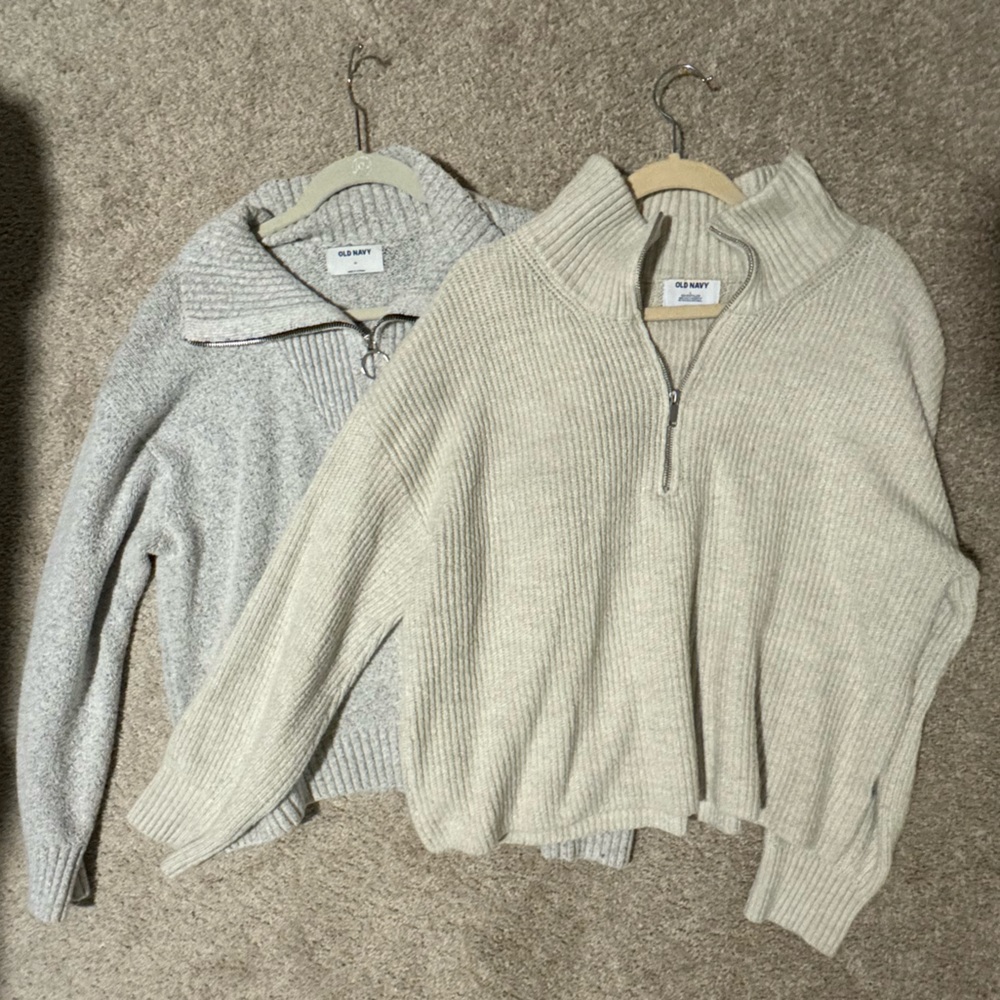 Set of 2 Old Navy quarter zip sweaters